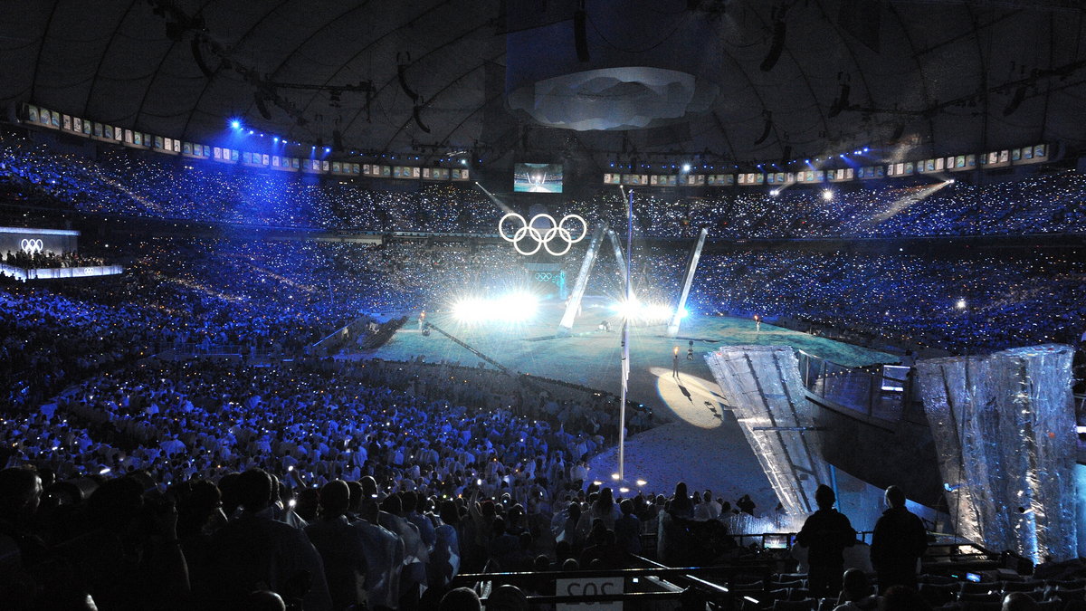 Ceremonia otwarcia igrzysk olimpijskich w Vancouver, 2010 rok.