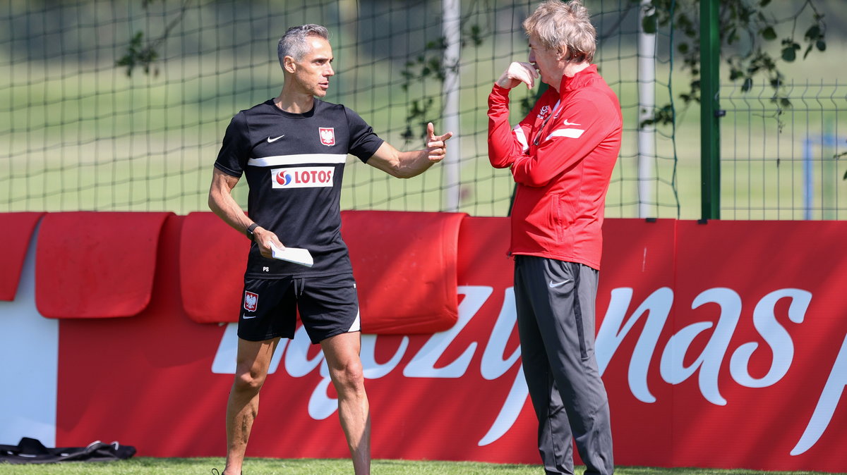 Paulo Sousa i Zbigniew Boniek podczas zgrupowania reprezentacji Polski w Opalenicy