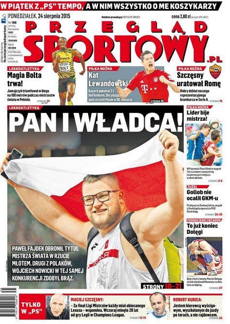 okładka "Przegląd Sportowego" 24 sierpnia 2015