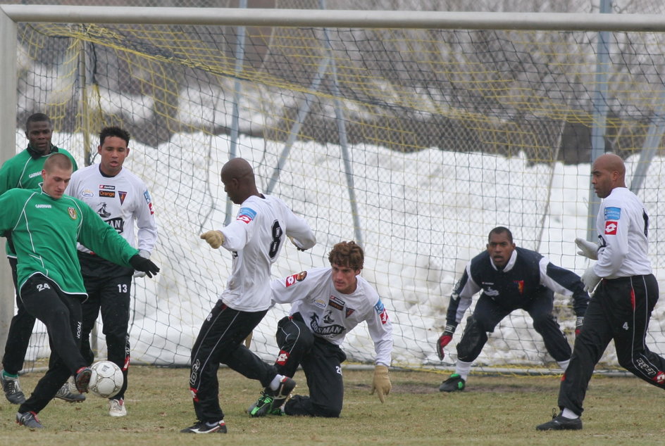 Sparing Pogoni Szczecin ze Śląskiem Wrocław w Gutowie Małym, luty 2006