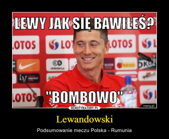 "Lewy" i "Grosik" bohaterami memów po meczu Rumunia - Polska