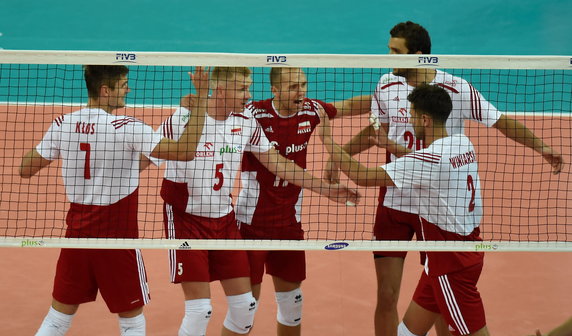 SIATKÓWKA FIVB MISTRZOSTWA ŚWIATA 2014 POLSKA SERBIA (Michał Winiarski Paweł Zagumny Mateusz Mika Paweł Zatorski Karol Kłos)