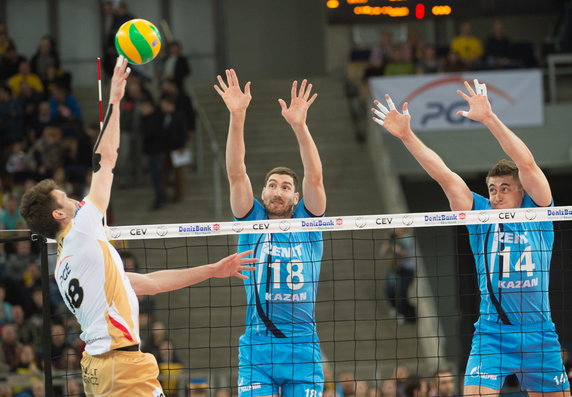 SIATKÓWKA LIGA MISTRZÓW SKRA BEŁCHATÓW - ZENIT KAZAŃ (Nicolas Marechal, Maxim Mikhailov, Alexander Gutsalyuk)