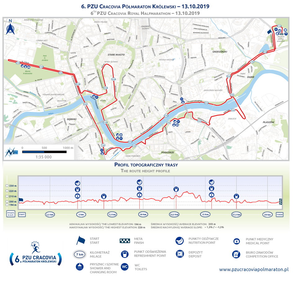 Mapa 6 PZU Cracovia Półmaraton