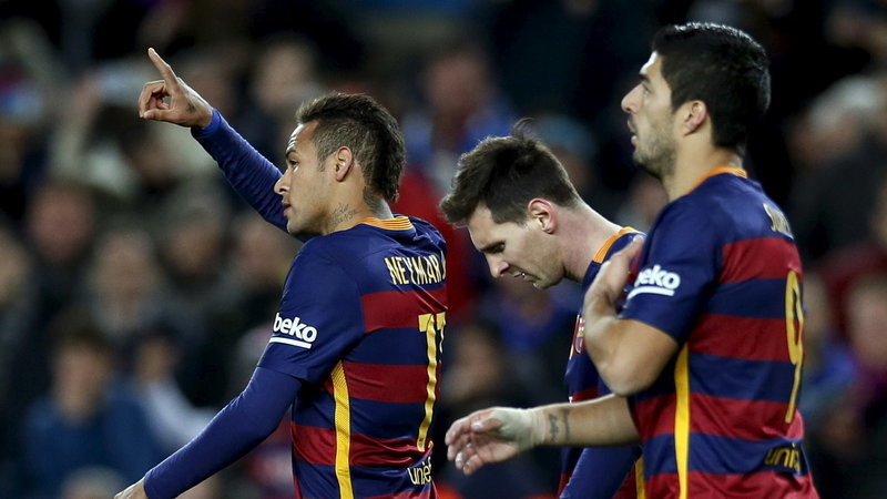 Neymar, Messi, Suarez, fot. AFP