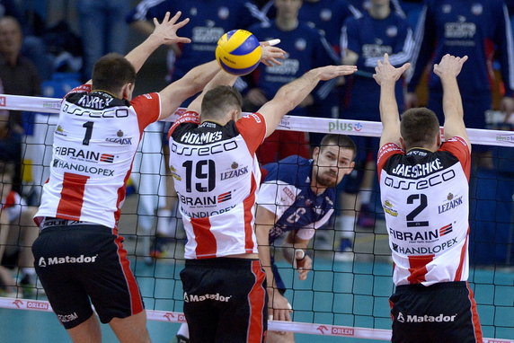 SIATKÓWKA LIGA POLSKA ASSECO RESOVIA ZAKSA KĘDZIERZYN  (Bartosz Kurek Russell Holmes Thomas Jaeschke Dawid Konarski )