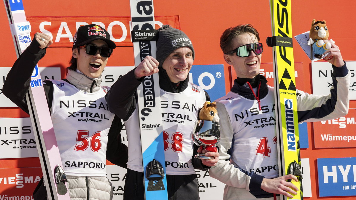 Ryoyu Kobayashi, Domen Prevc i Kristoffer Eriksen Sundal