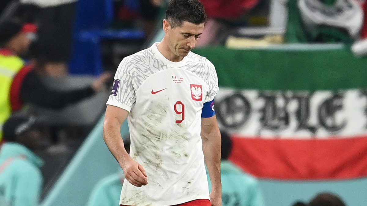 Robert Lewandowski podczas meczu z Meksykiem w ramach MŚ w Katarze