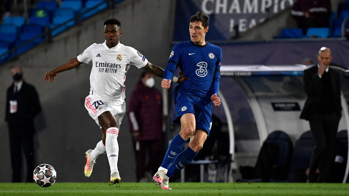 Vinicius Junior (Real Madryt) i Andreas Christensen (Chelsea FC)