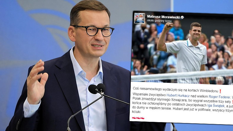 Mateusz Morawiecki rozpływa się nad Hubertem Hurkaczem