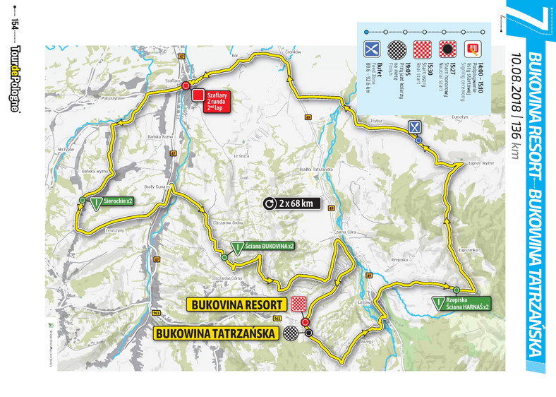 Mapa siódmego etapu Tour de Pologne 2018