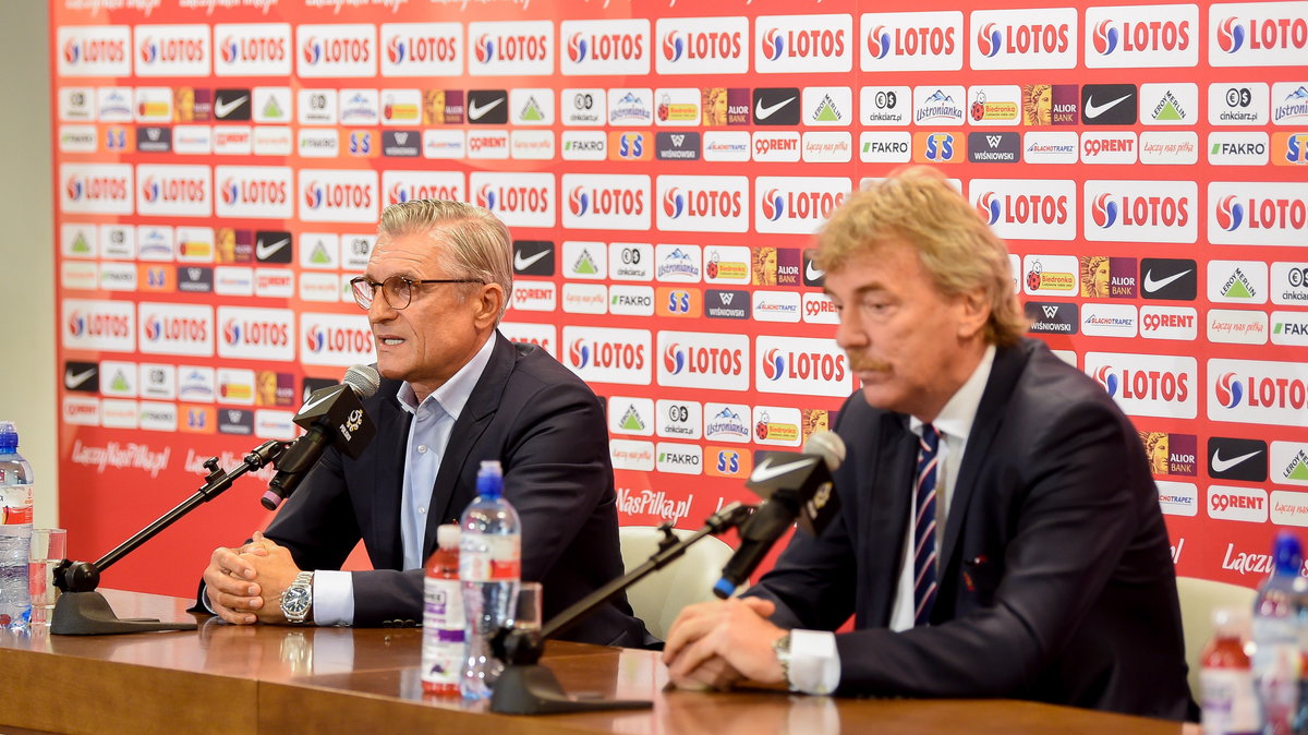 Adam Nawałka (L) i Zbigniew Boniek