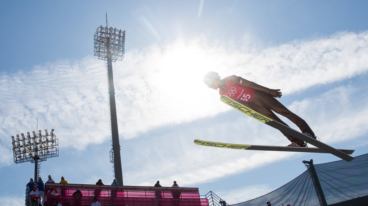 Kamil Stoch na skoczni w Pjongczangu