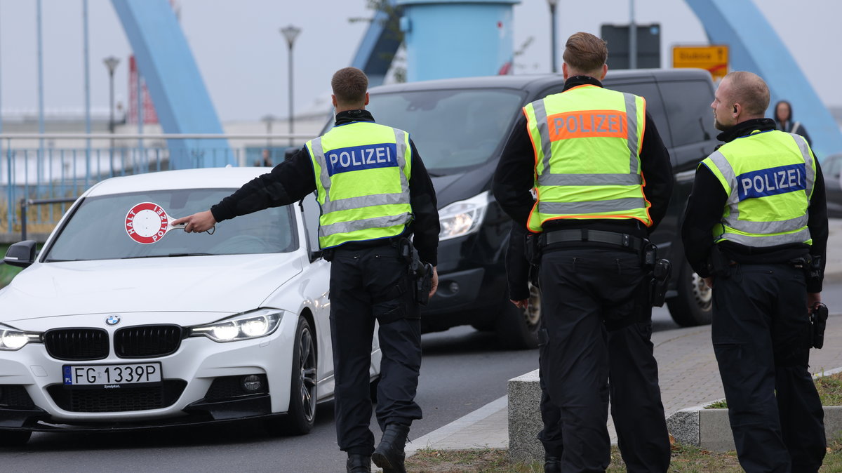 Policja niemiecka na granicy