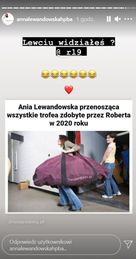 Anna Lewandowska pokazała mema