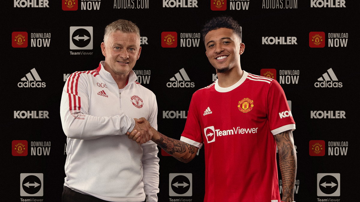 Ole Gunnar Solksjaer i Jadon Sancho