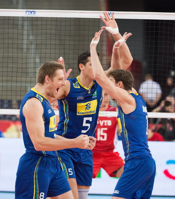 SIATKÓWKA FIVB MISTRZOSTWA ŚWIATA 2014 ROSJA BRAZYLIA ( Murilo Endres Sidnei Dos Santos Jr. Bruno Mossa Rezende)