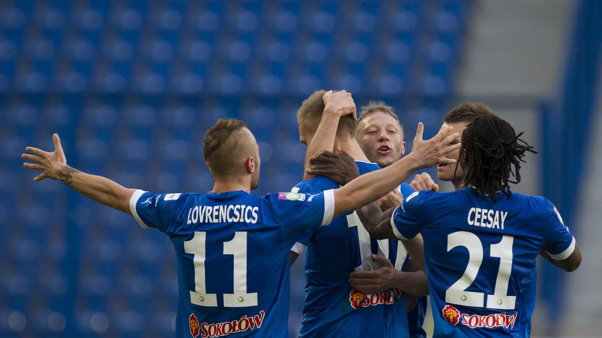 Lech - Wisła 1:0/Gol Teodorczyka i radość piłkarzy Lecha Poznań