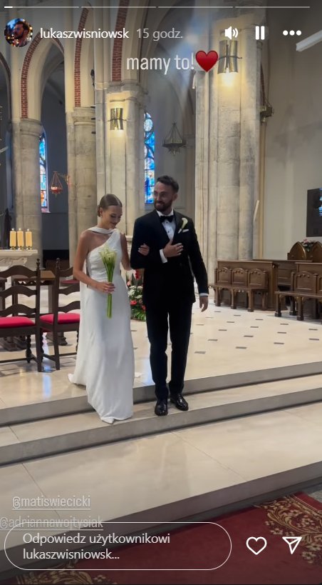 Łukasz Wiśniowski, Mateusz Święcicki ve sevgilisinin düğününden bir video gösterdi