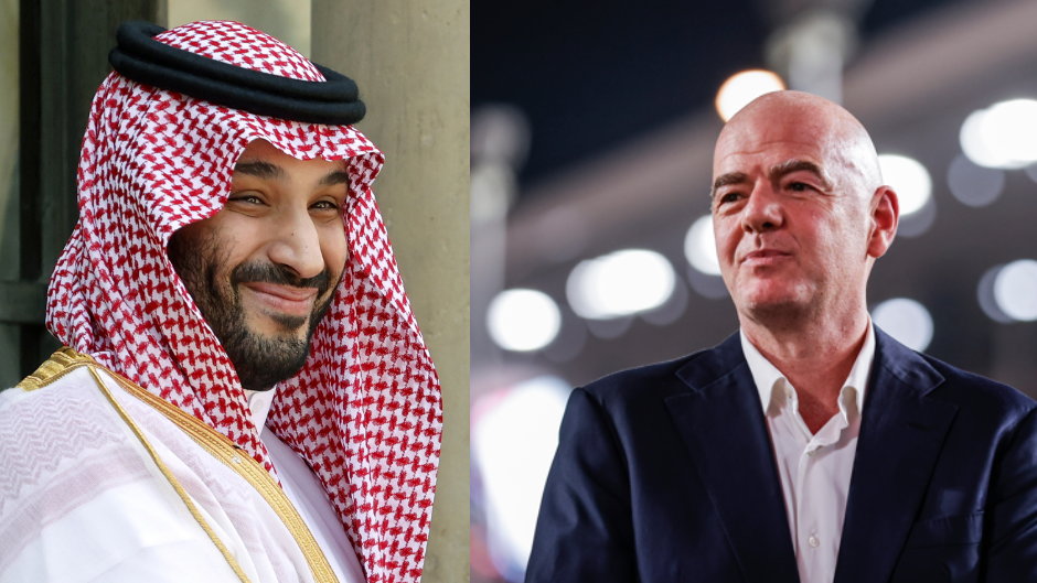 Mohammed bin Salman i szef FIFA Gianni Infantino