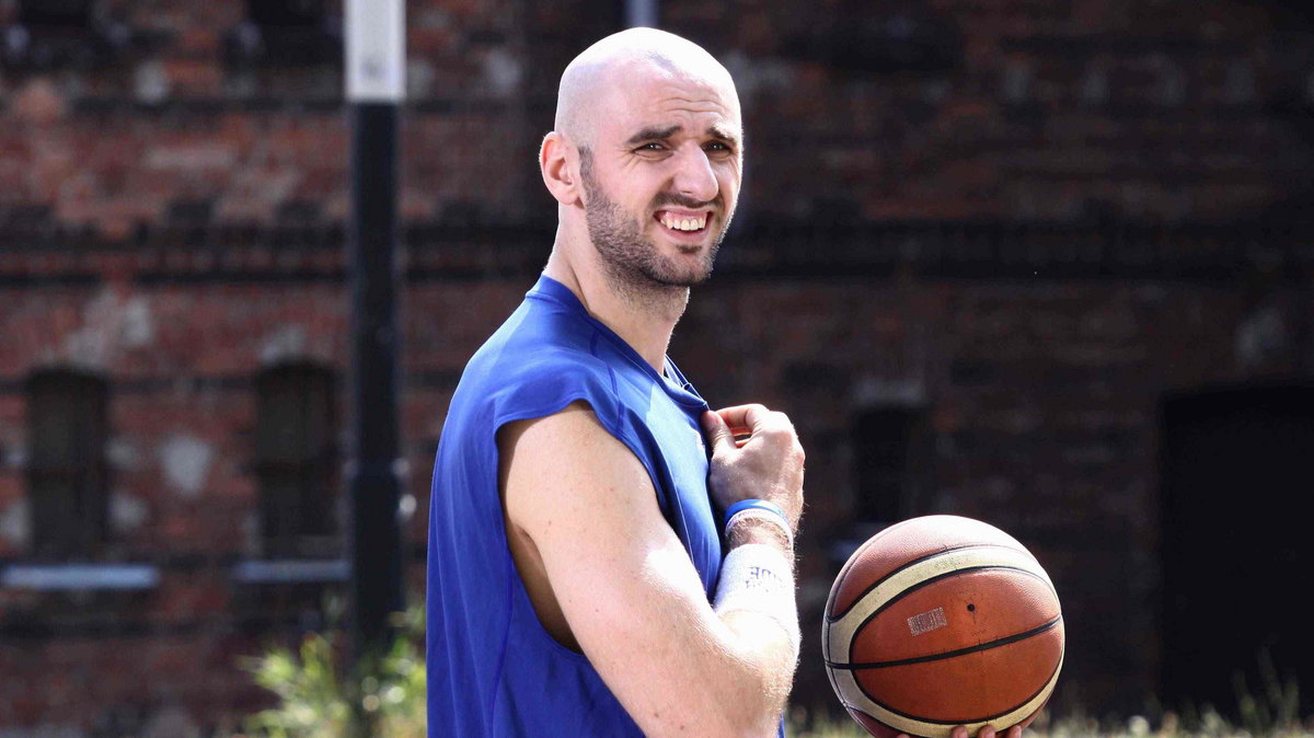 Marcin Gortat podczas kręcenia reklamy