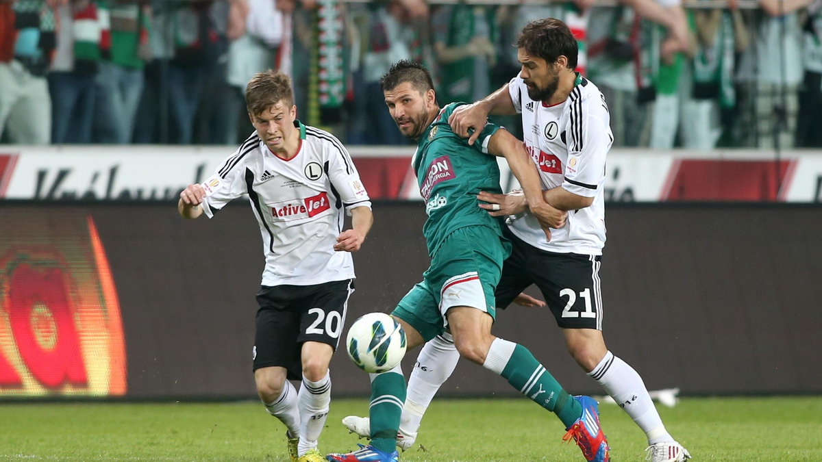 Rewanżowy mecz finału Pucharu Polski Legia - Śląsk/Kosecki i Stevanovic