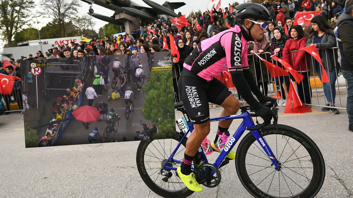 Carlos Chia przeżył chwile grozy na finiszu etapu Vuelta Colombia