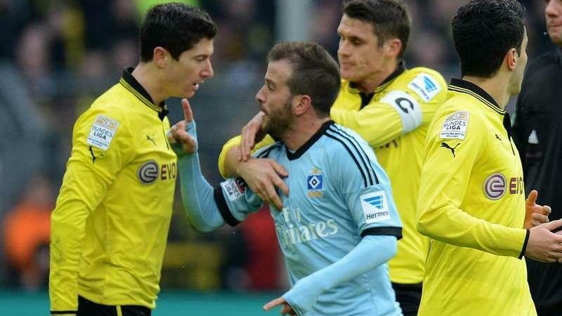 Borussia Dortmund - Hamburger SV Rafael van der Vaart kontra Robert Lewandowski