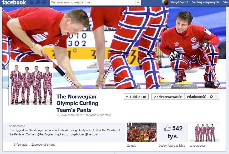 Fun page reprezentantów Norwegii w curlingu