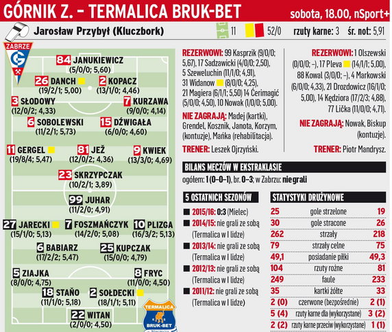 Górnik Zabrze - Temalica Bruk-Bet Nieciecza