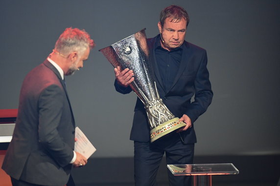 Andrzej Buncol jako ambasador finału Ligi Europy w 2020 r w Gdańsku