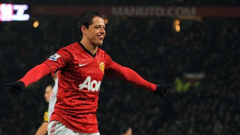 Manchester United - Fulham Javier Hernandez celebrates 