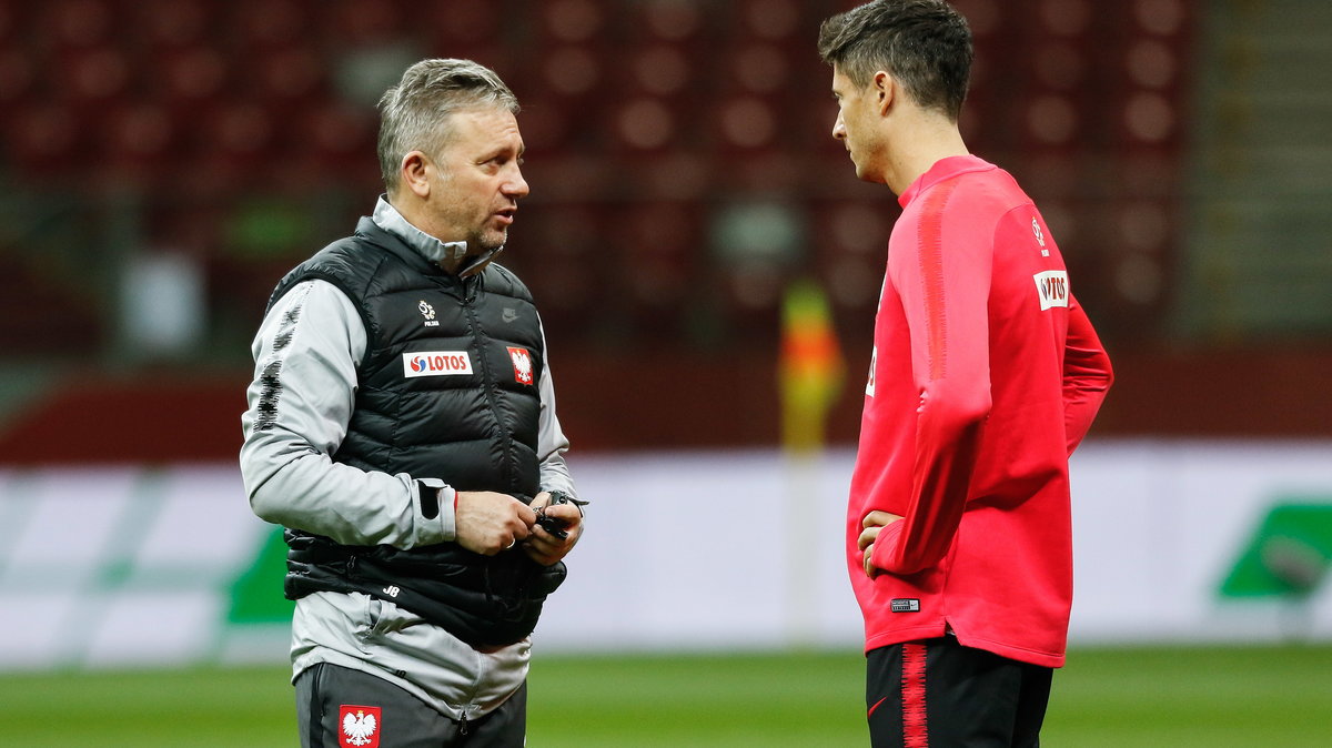 Jerzy Brzęczek i Robert Lewandowski