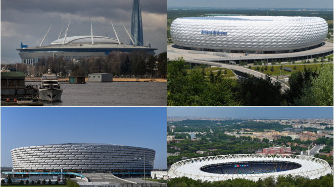 Stadiony w Petersburgu, Monachium, Baku i Rzymie