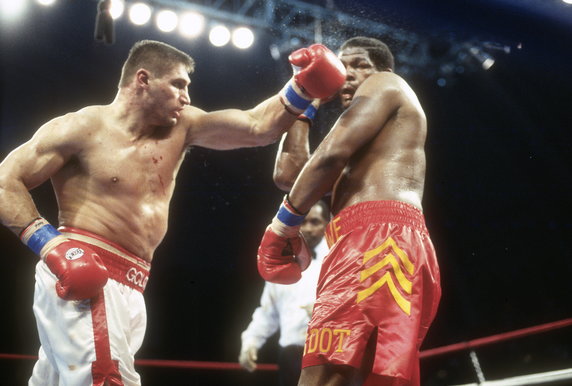 Andrzej Gołota i Riddick Bowe w 1996 r.