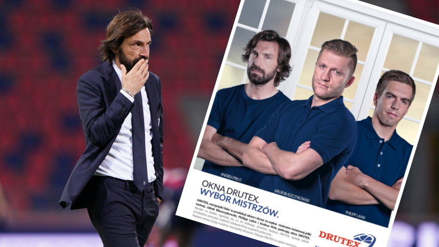 Andrea Pirlo reklamował okna firmy Drutex razem z Jakubem Błaszczykowskim oraz Phillipem Lahmem