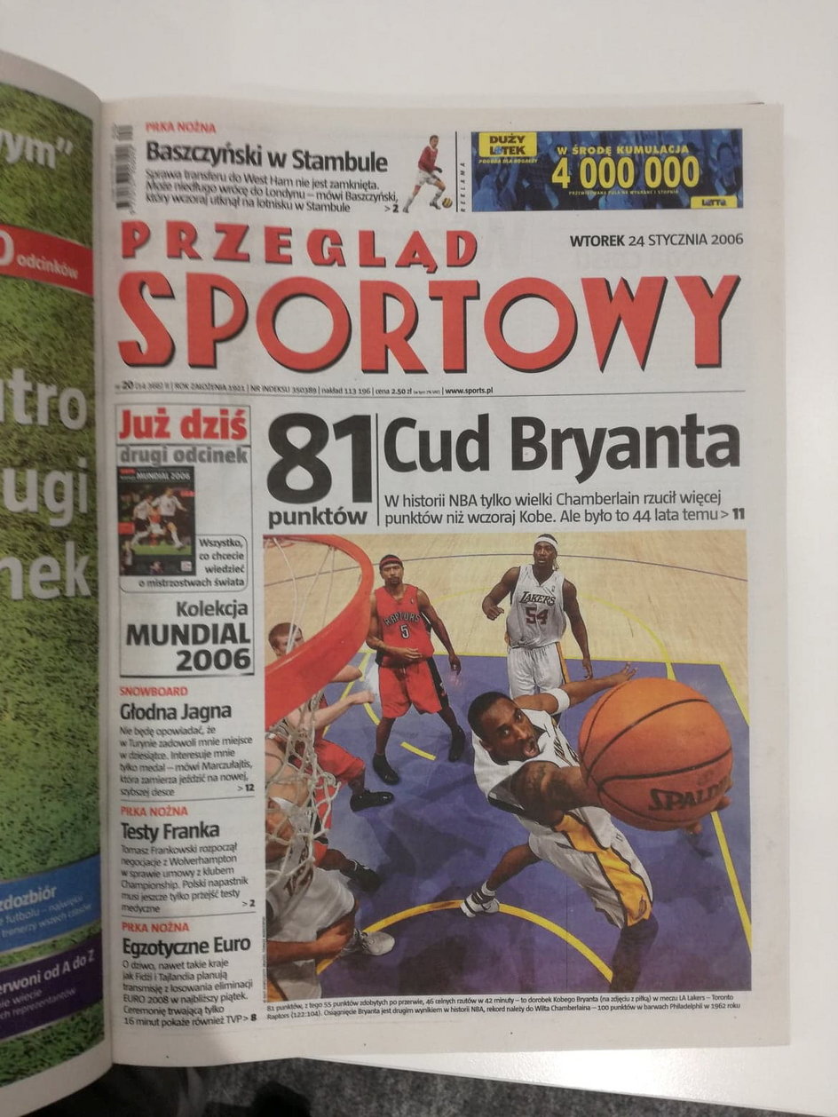 Okładka „Przeglądu Sportowego” z 24 stycznia 2006