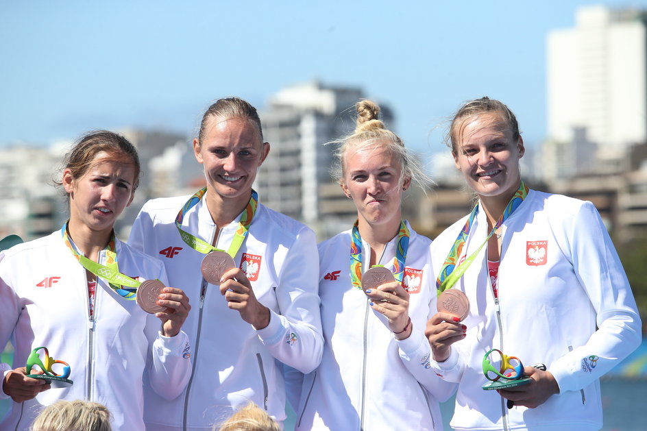 Brązowe medalistki olimpijskie z Rio. Od lewej: Maria Springwald, Joanna Leszczyńska, Agnieszka Kobus-Zawojska, Monika Chabel (Ciaciuch).