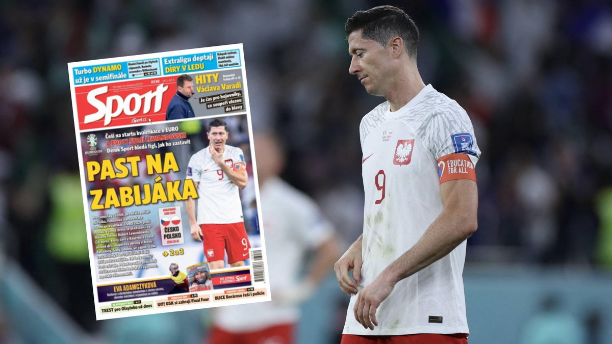 Robert Lewandowski na okładce czeskiego dziennika "Sport" (screen: isportcz/Instagram)