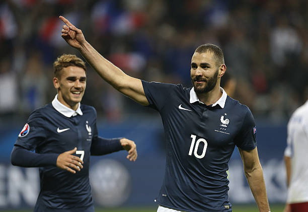 Antoine Griezmann i Karim Benzema (z prawej)