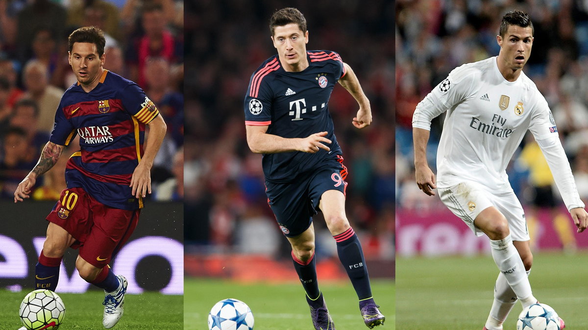 Lep Messi, Robert Lewandowski, Cristiano Ronaldo