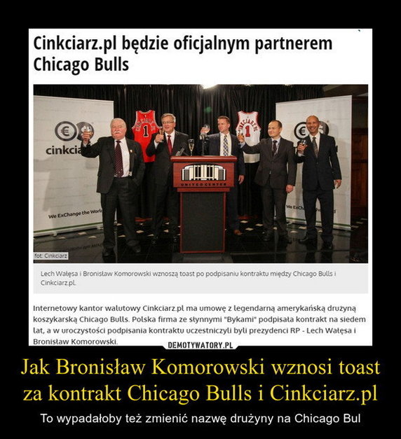 Internauci komentują niecodzienną umowę - Cinkciarz.pl sponsorem Chicago Bulls