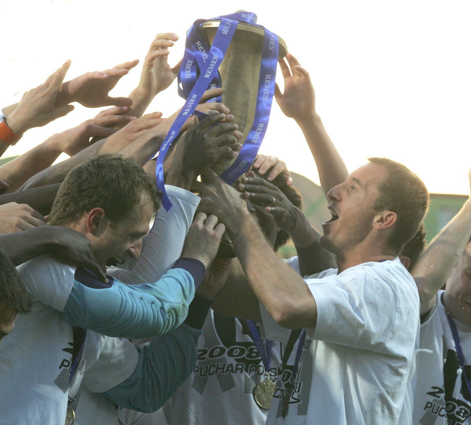 Radość piłkarzy Legii Warszawa po finale Pucharu Polski 13.05.2008 r.
