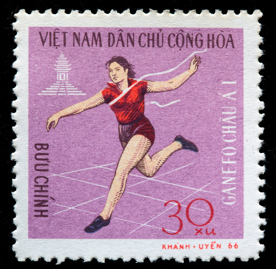 Wietnamski znaczek pocztowy związany z zawodami GANEFO
