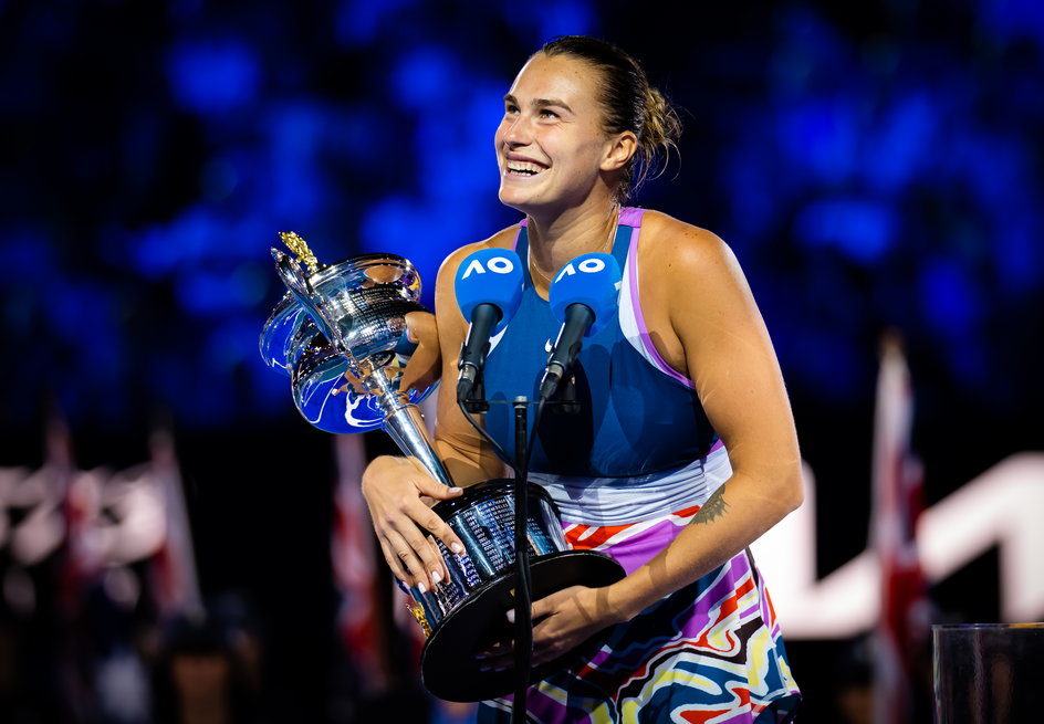 Aryna Sabalenka po wygraniu Australian Open w 2023 r.