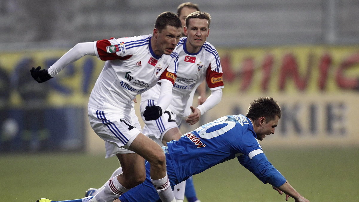 Górnik - Lech/Grzegorz Bonin , Tomasz Zahorski i Hubert Wołąkiewicz