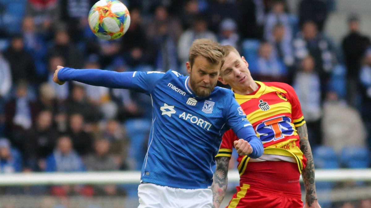 Christian Gytkjaer (Lech Poznań) i Jakub Wójcicki (Jagiellonia Białystok)