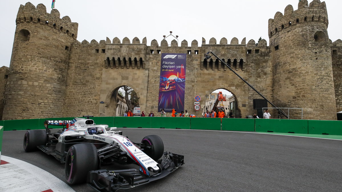 Lance Stroll na torze w Baku