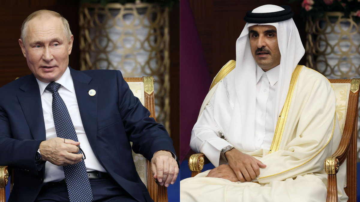 Władimir Putin i Tamim bin Hamad al-Thani