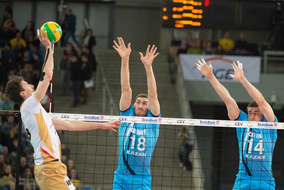 SIATKÓWKA LIGA MISTRZÓW SKRA BEŁCHATÓW - ZENIT KAZAŃ (Nicolas Marechal, Maxim Mikhailov, Alexander Gutsalyuk)